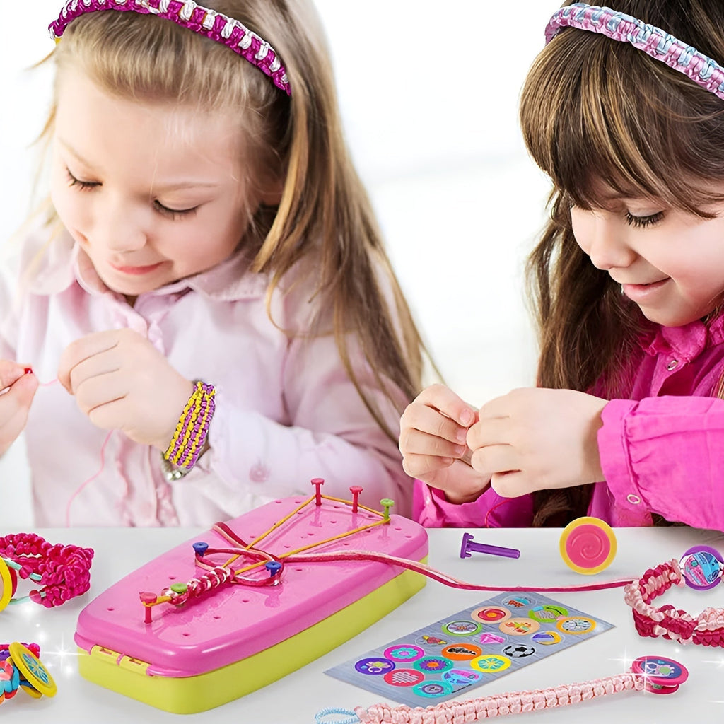 Kit de telar para pulseras de la amistad para niños — Set creativo de tejido artesanal