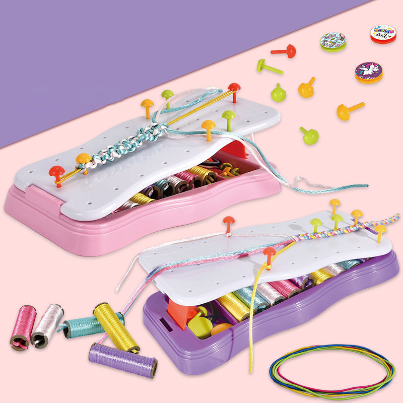 Kit de telar para pulseras de la amistad para niños — Set creativo de tejido artesanal