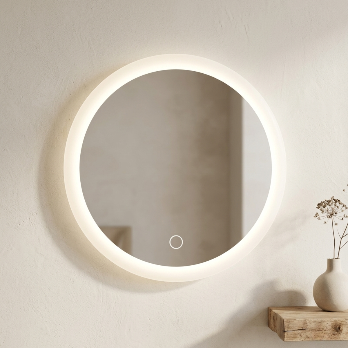 Oglindă LED rotundă — lentilă cu mărire de 10x, ventuze