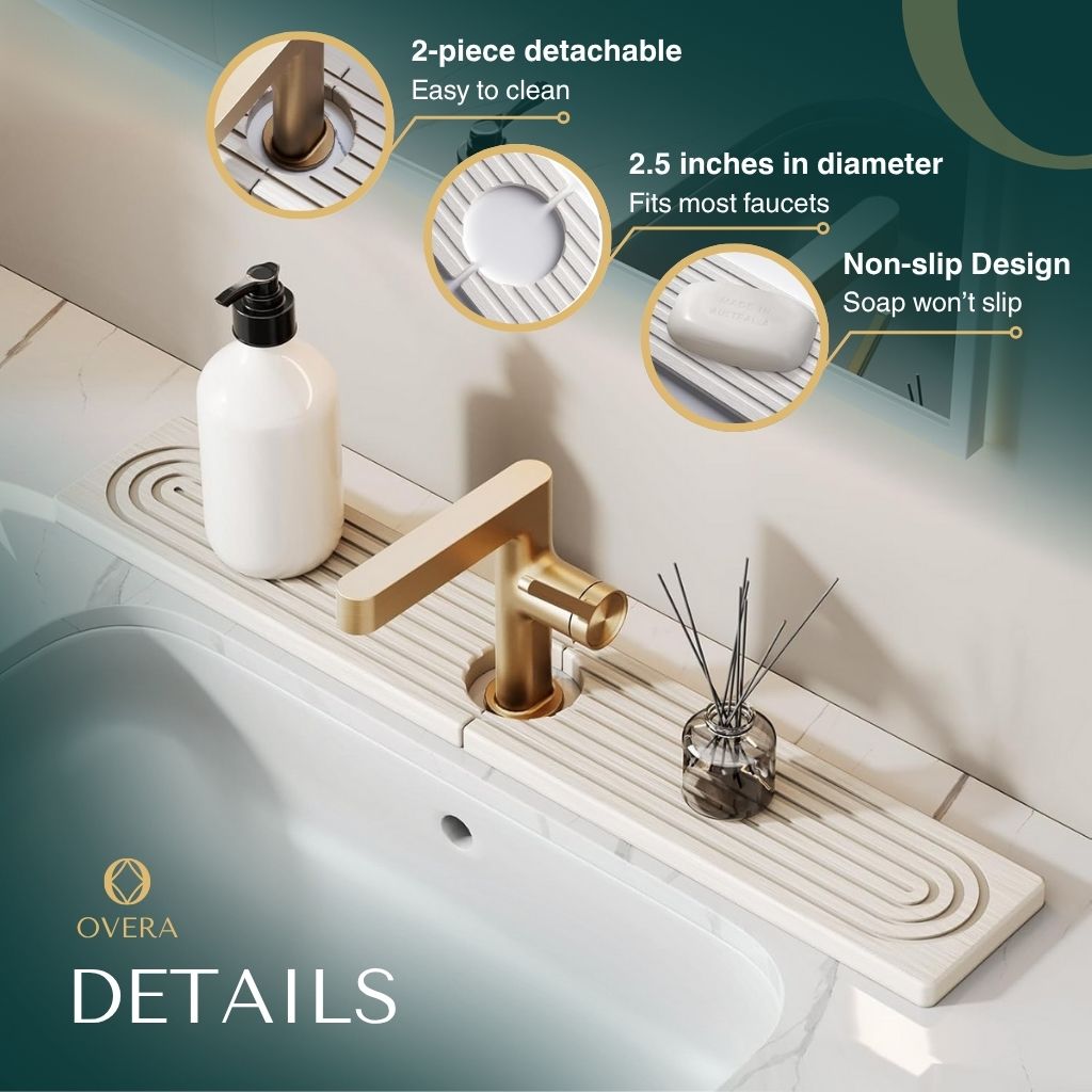 Diatomite Kitchen Sink Mat 23.6 in — Fast-Drying, Water-Absorbent