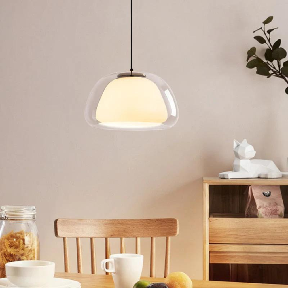 Lunara | Double Glass Dome Pendant Light With Soft Glow