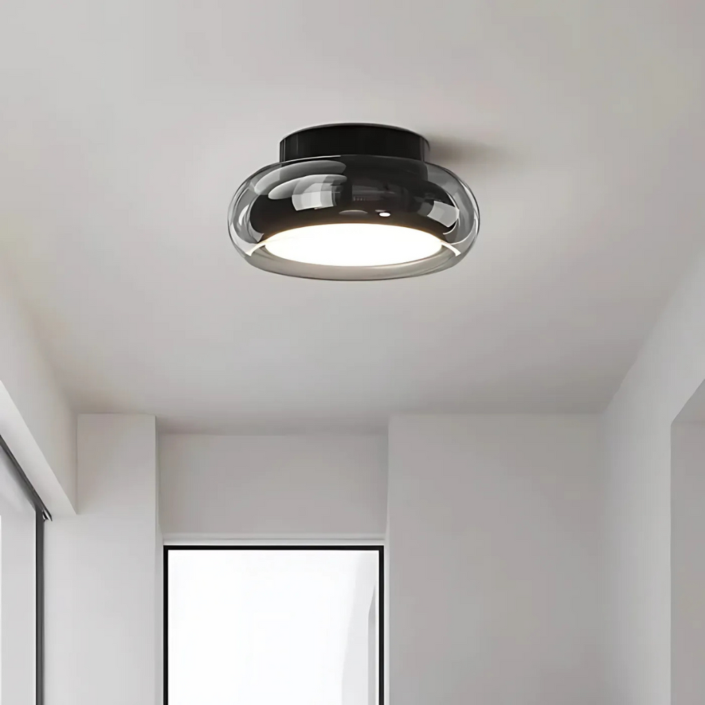 12-Inch 24W LED 吸顶灯，琥珀色玻璃，暖白光