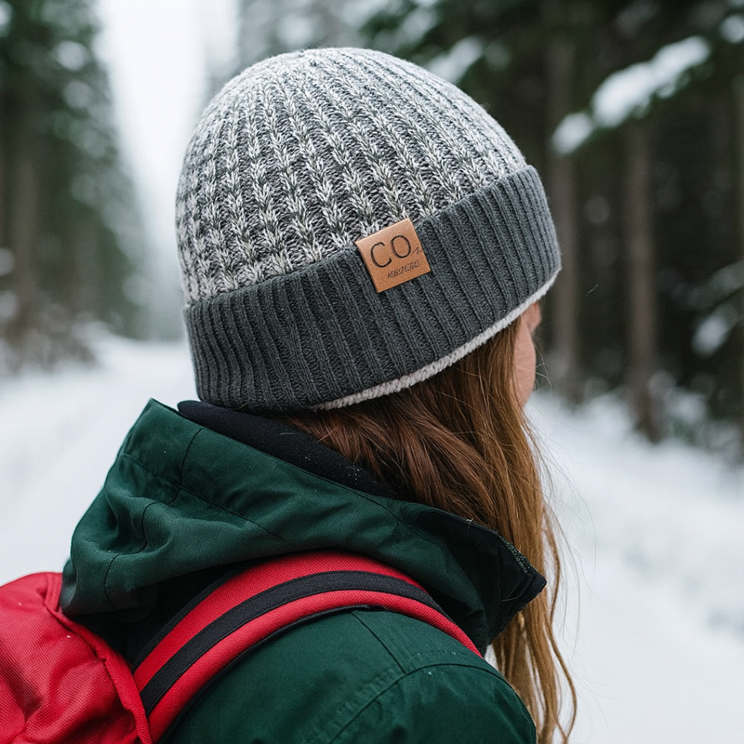 Unisex-Strickmütze für den Winter mit Fleecefutter – warme Thermo-Skullcap