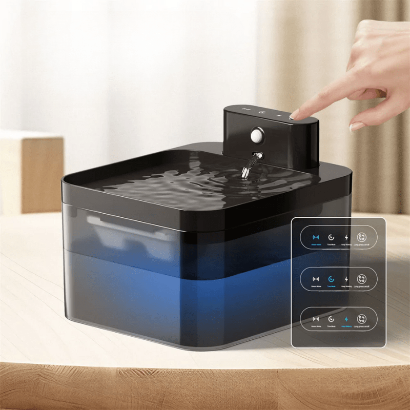 Fuente de agua para gatos AquaPulse — filtración de agua activada por un sensor de movimiento inteligente
