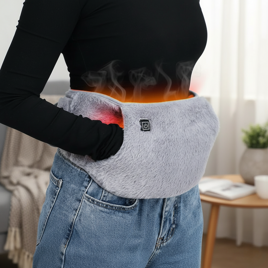 Rechargeable Heated Belly & Back Wrap — 3 Temperature Settings, USB-C