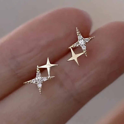 Boucles d'Oreilles Luxe Étoile en Argent et Or - Élégance Tendances