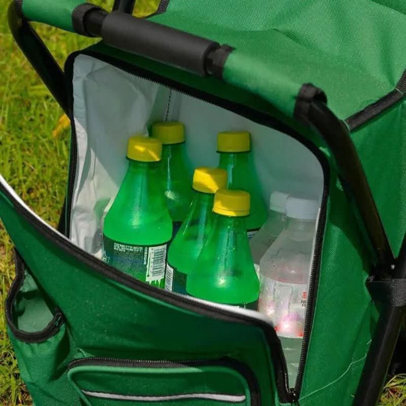 TrailChair 3v1 maskovací batoh — skládací židle, vestavěná chladicí taška
