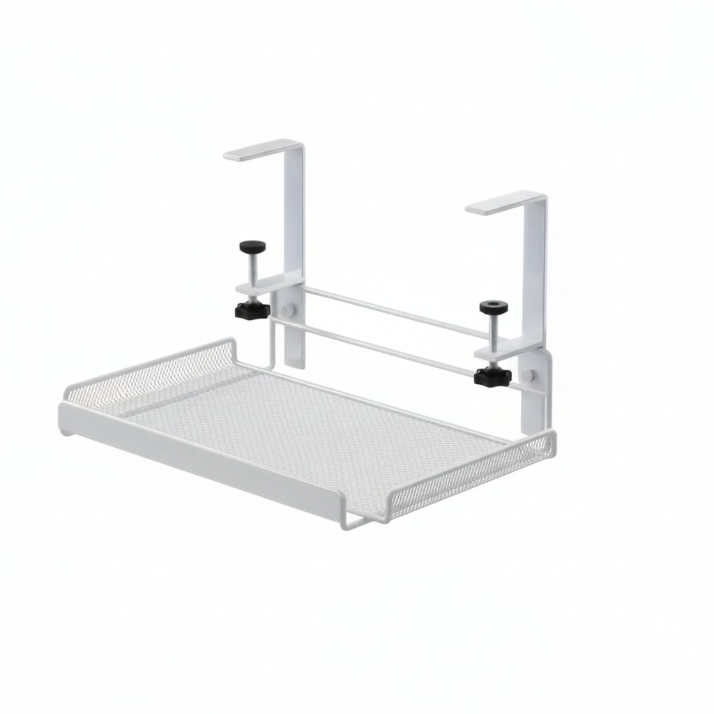 Adjustable Metal Desk Rack with No-Drill Hanging Organizer - Euroselle