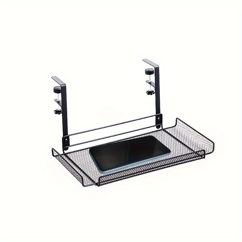 Adjustable Metal Desk Rack with No-Drill Hanging Organizer - Euroselle