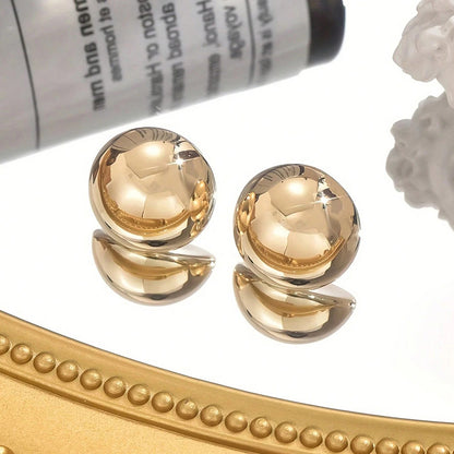 Boucles d'oreilles luxe en acier inoxydable - Style élégant et contemporain