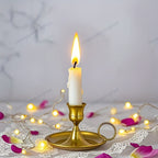 Eleganter goldener Metall-Kerzenständer - Euroselle