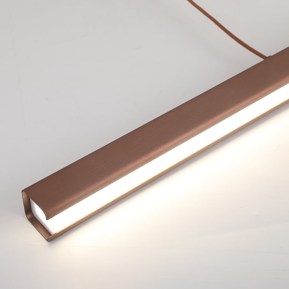 Novare | Modern Linear Metal LED Pendant Light in Black and Brown