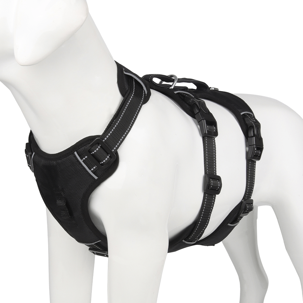 CalmWalk 反射ナイロン製犬用ハーネス — 引っ張り防止・脱走防止デザイン