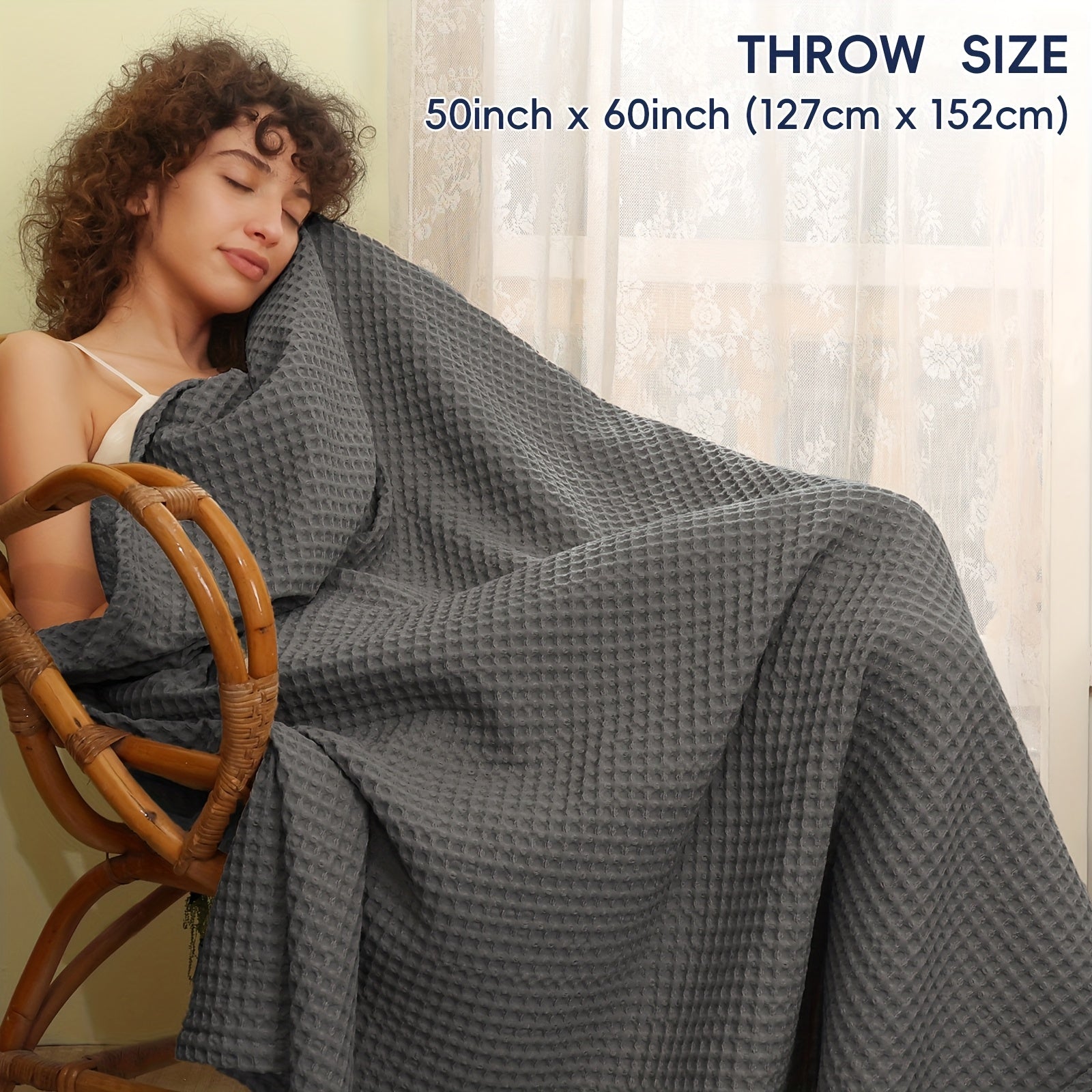 Lightweight Waffle Throw Blanket for Cozy All-Season Comfort - Euroselle