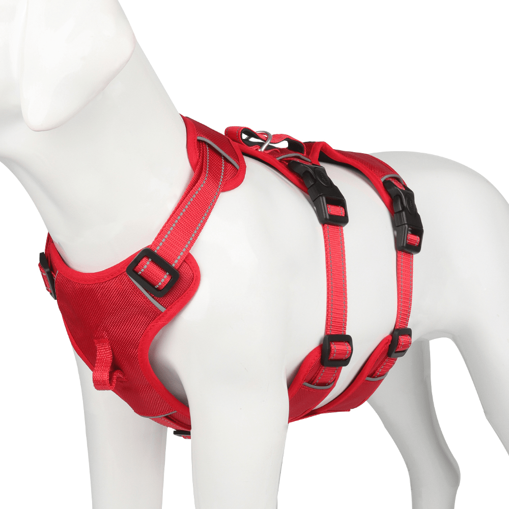 CalmWalk 反射ナイロン製犬用ハーネス — 引っ張り防止・脱走防止デザイン