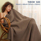 Lightweight Waffle Throw Blanket for Cozy All-Season Comfort - Euroselle