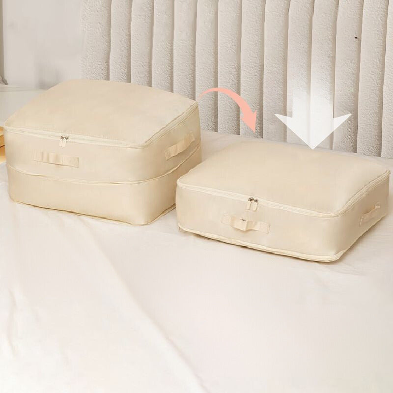 Organizer z nylonowej tkaniny — uchwyty, 20.5×16.5 cala, szary/beżowy/różowy