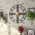 Modern Minimalist Cross Wall Clock with Structured Geometric Frame and Silent Motion - Euroselle