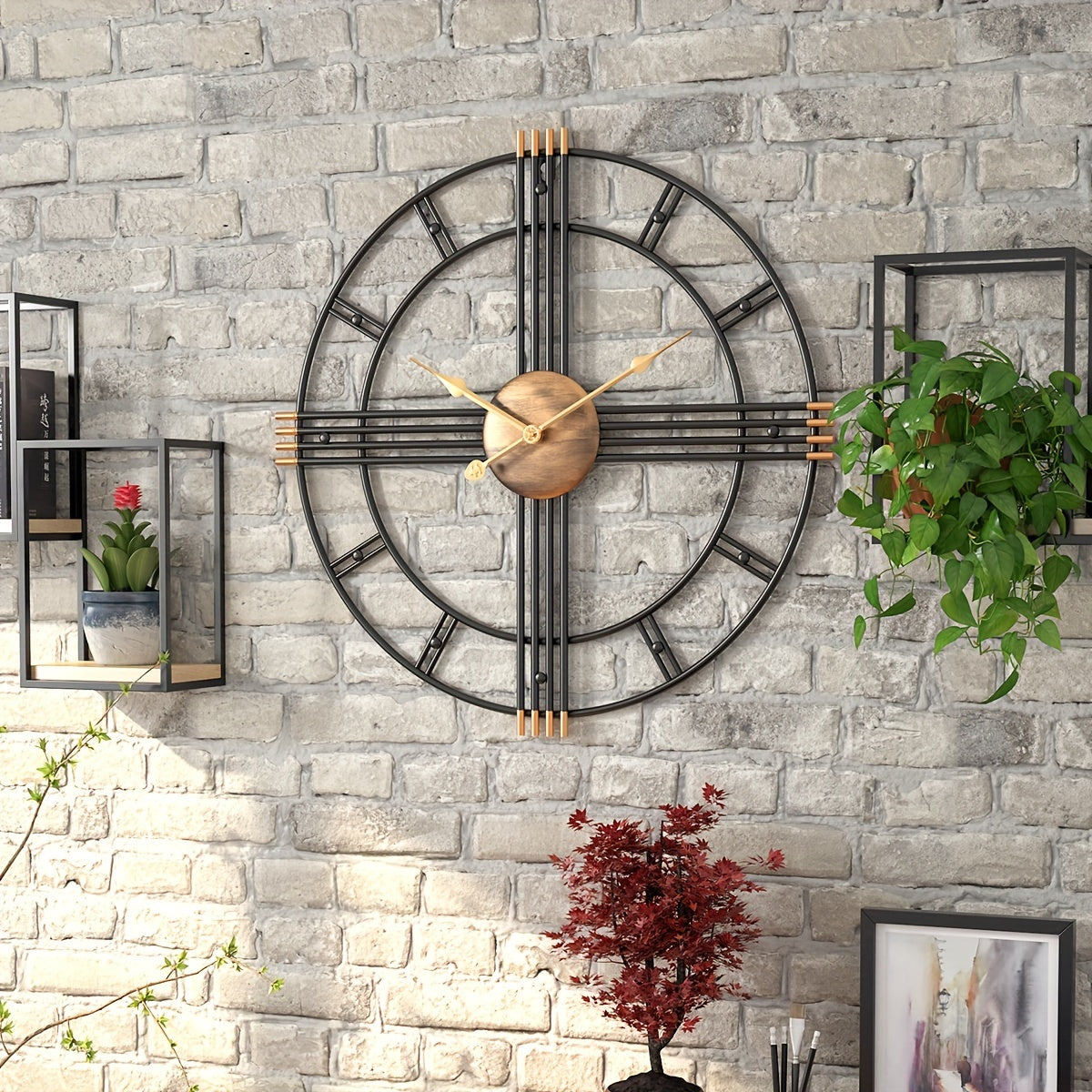 Modern Minimalist Cross Wall Clock with Structured Geometric Frame and Silent Motion - Euroselle