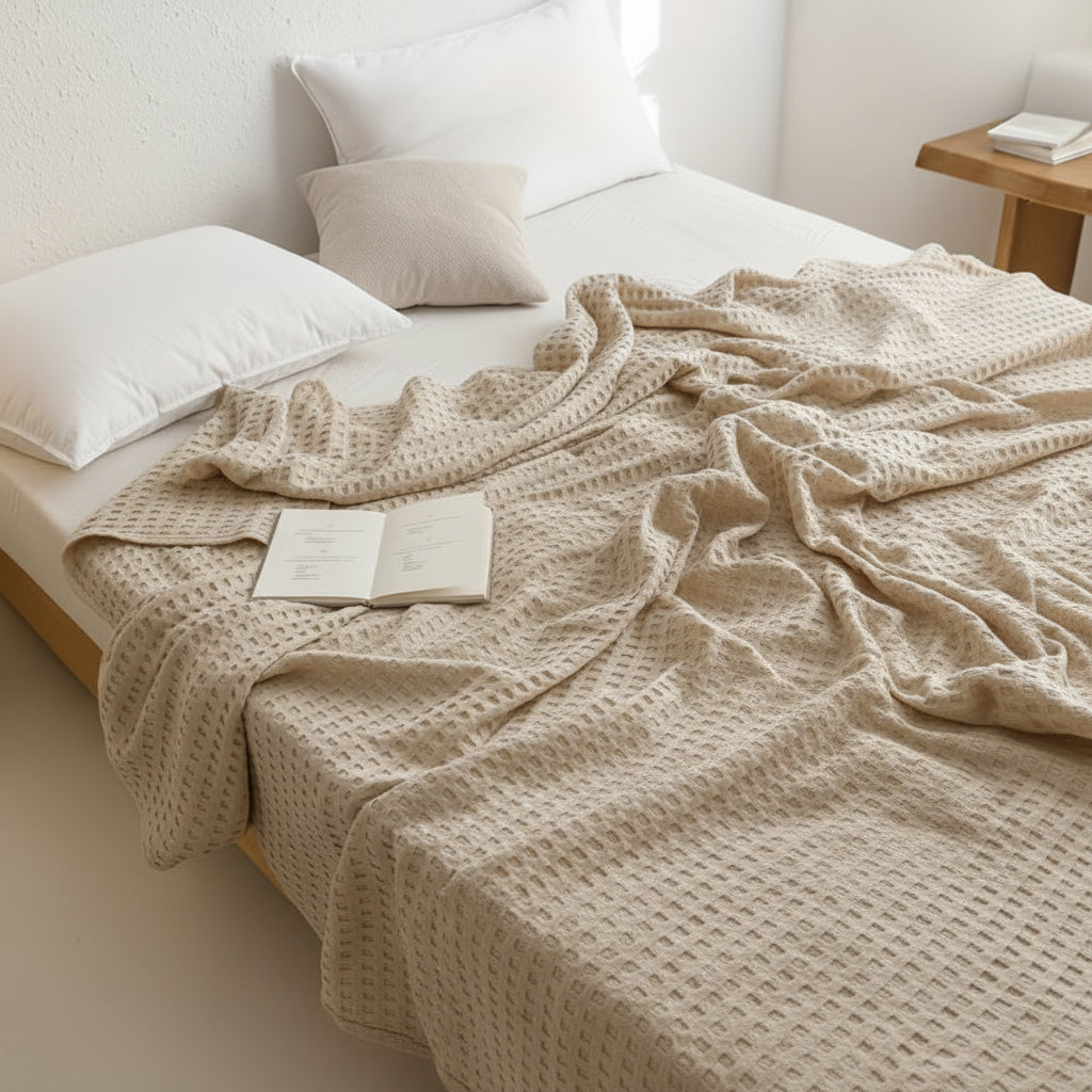 Waffle Weave Cotton Quilt Blanket - Euroselle