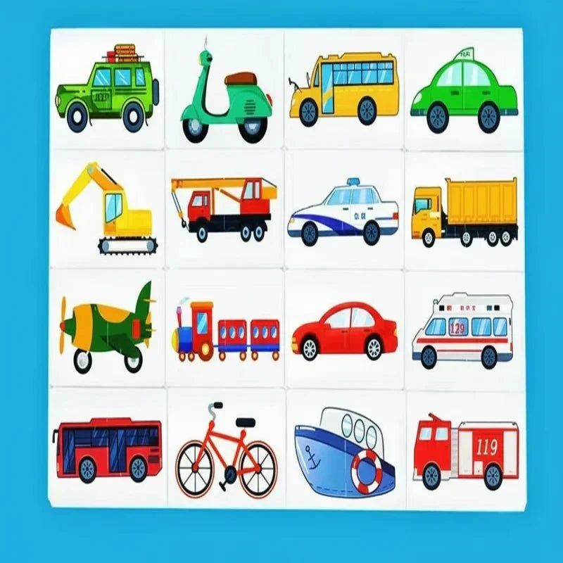 BrightPals Animal Match Puzzle — 16-Pair Memory & Recognition Cards