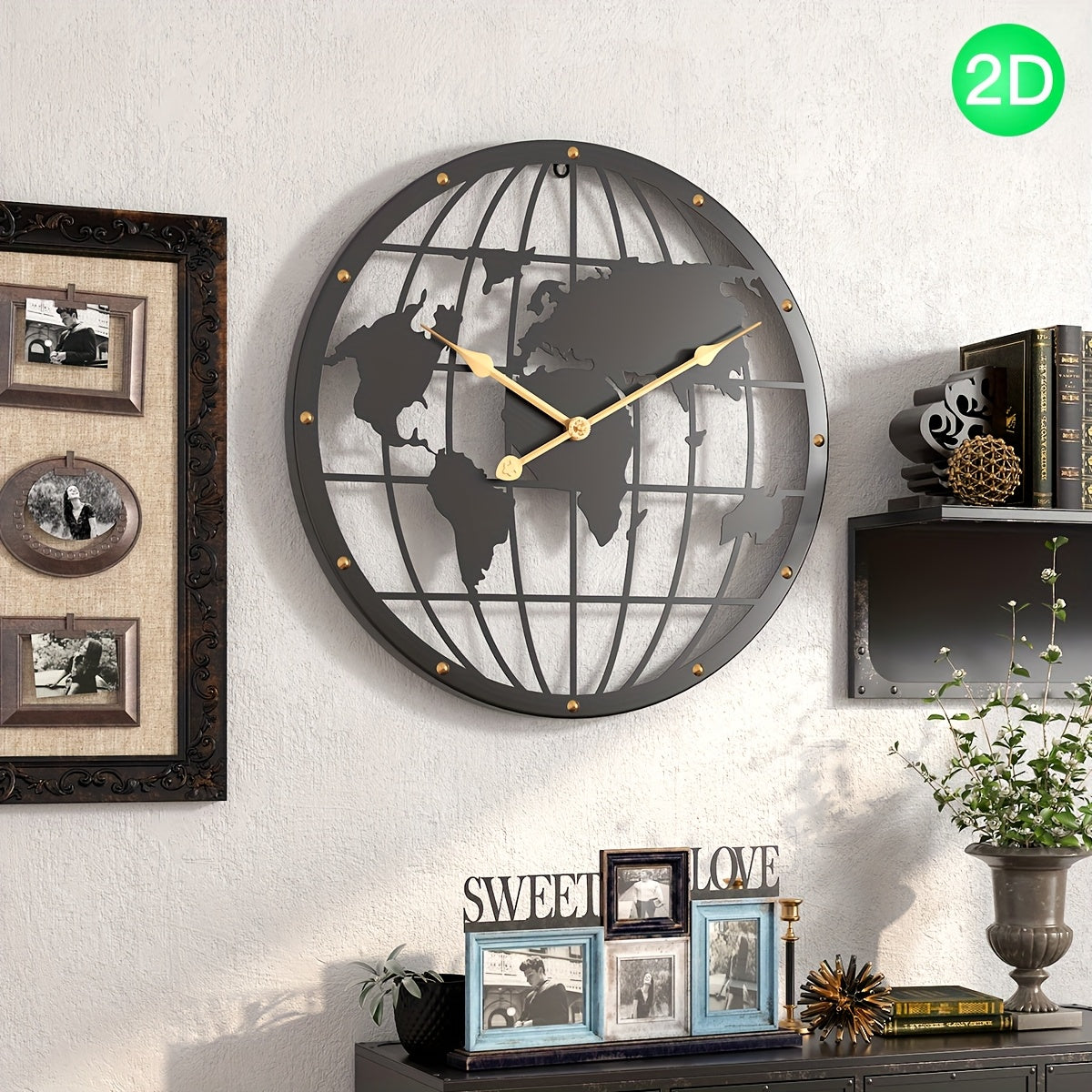 40CM Openwork 2D Metal Wall Clock - Euroselle