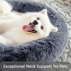Soft Faux Fur Donut Pet Bed for Small to Large Dogs & Cats - Euroselle