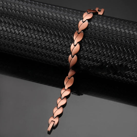 Bracelet Magnétique Femme - Design Cœur en Cuivre Rouge Élégant