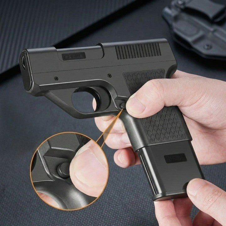 Stormsikker butangaslighter formet som en pistol — genopfyldelig, skjult rum