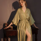 Elegant satin natbeklædning til kvinder lang ydre kappe - Euroselle