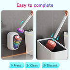 Space-Saving Toilet Brush with Durable Plastic Base - Euroselle