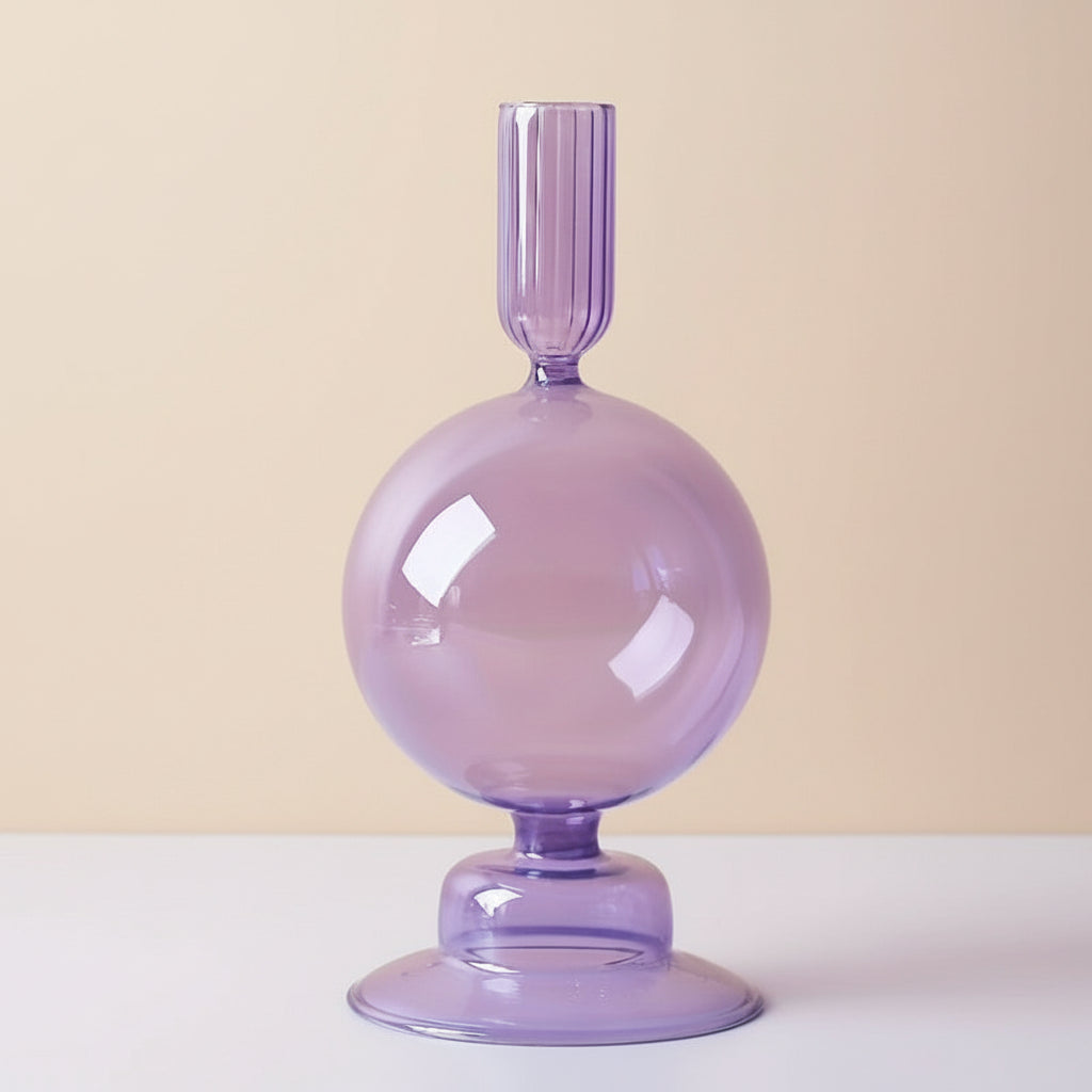 Minimalist Glass Candle Holder Vase Decorative Art Piece - Euroselle