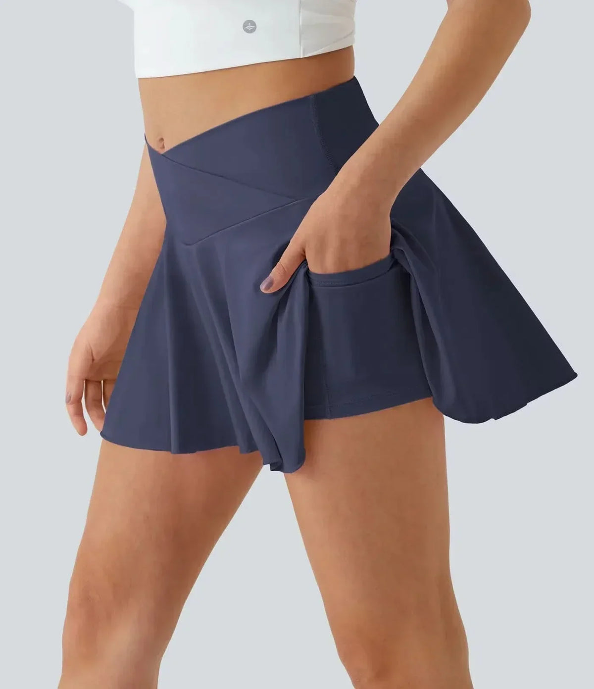 AuraFlex luftiger Tennisrock mit integrierten Shorts – UPF50Plus-Sonnenschutz für Damen