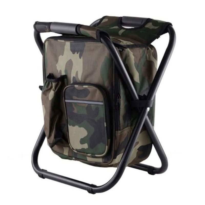 TrailChair 3v1 maskovací batoh — skládací židle, vestavěná chladicí taška