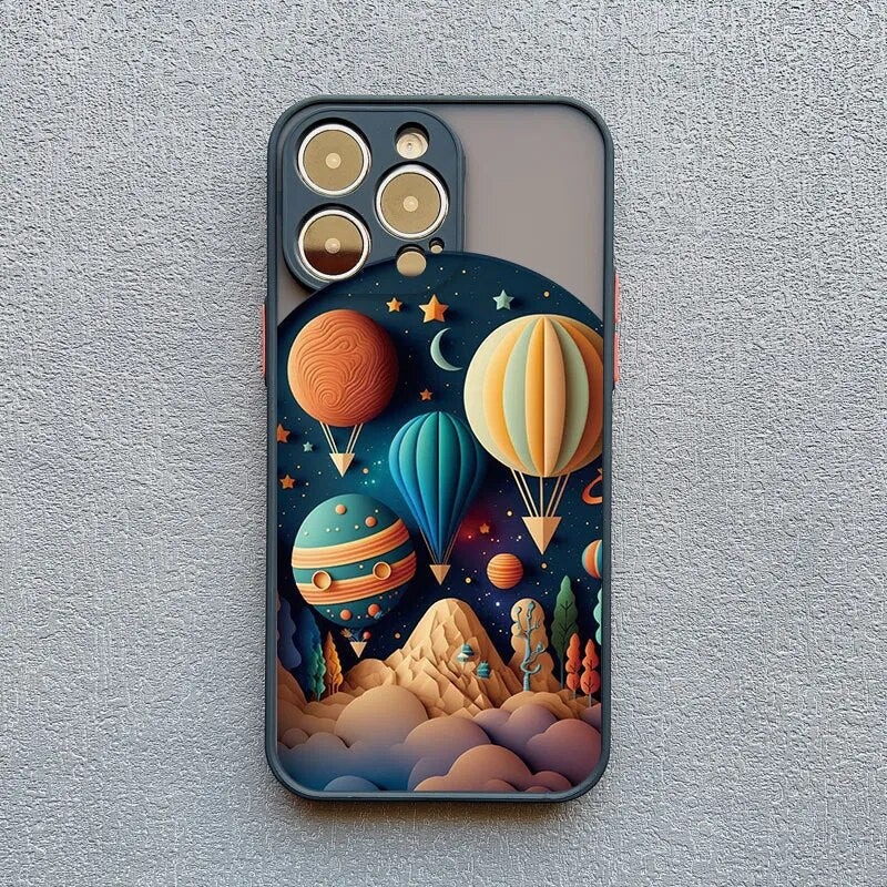 Silikonecover til iPhone 14–17 — 3D-landskabsgrafik, kamerabeskyttelse