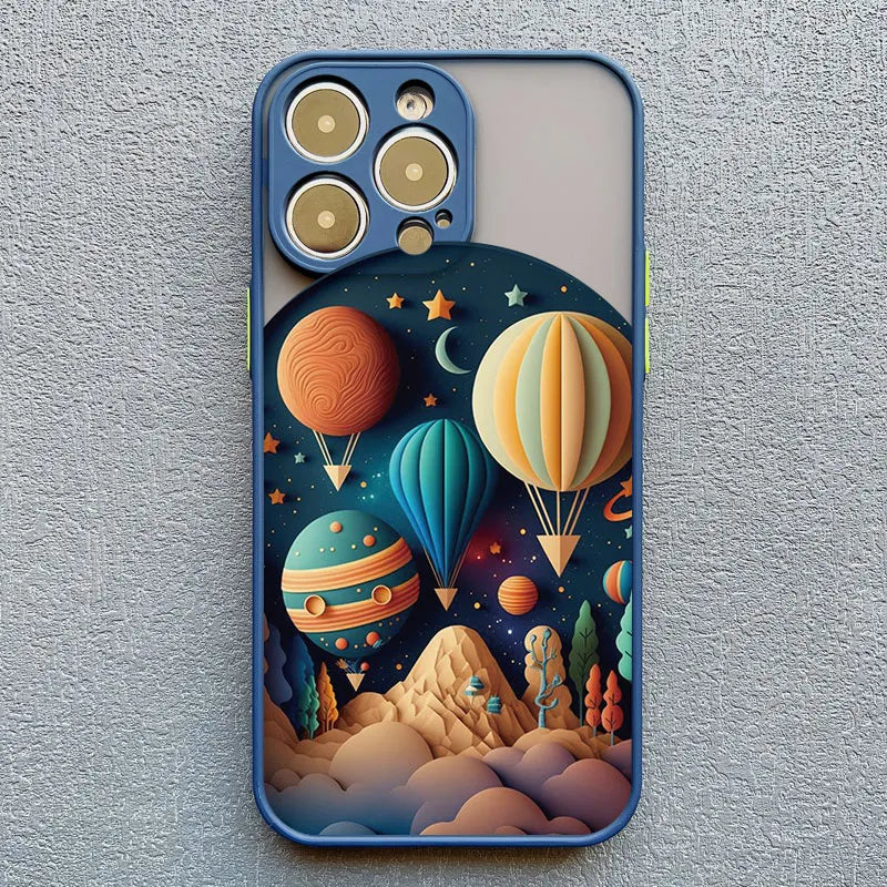 Silikonecover til iPhone 14–17 — 3D-landskabsgrafik, kamerabeskyttelse