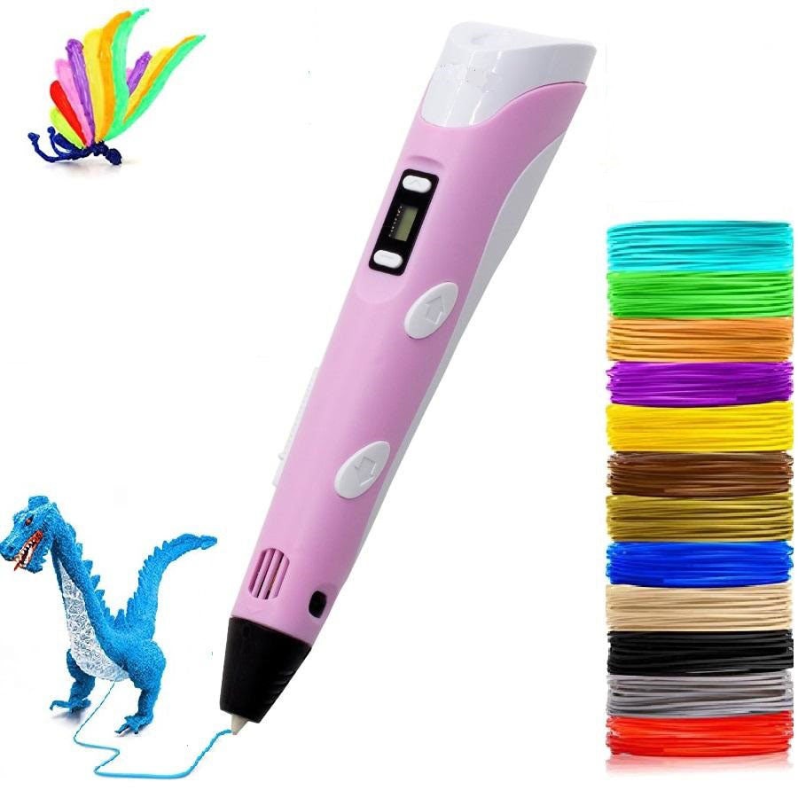 Penna 3D portatile — Set di filamenti in 10 colori, calore e velocità regolabili