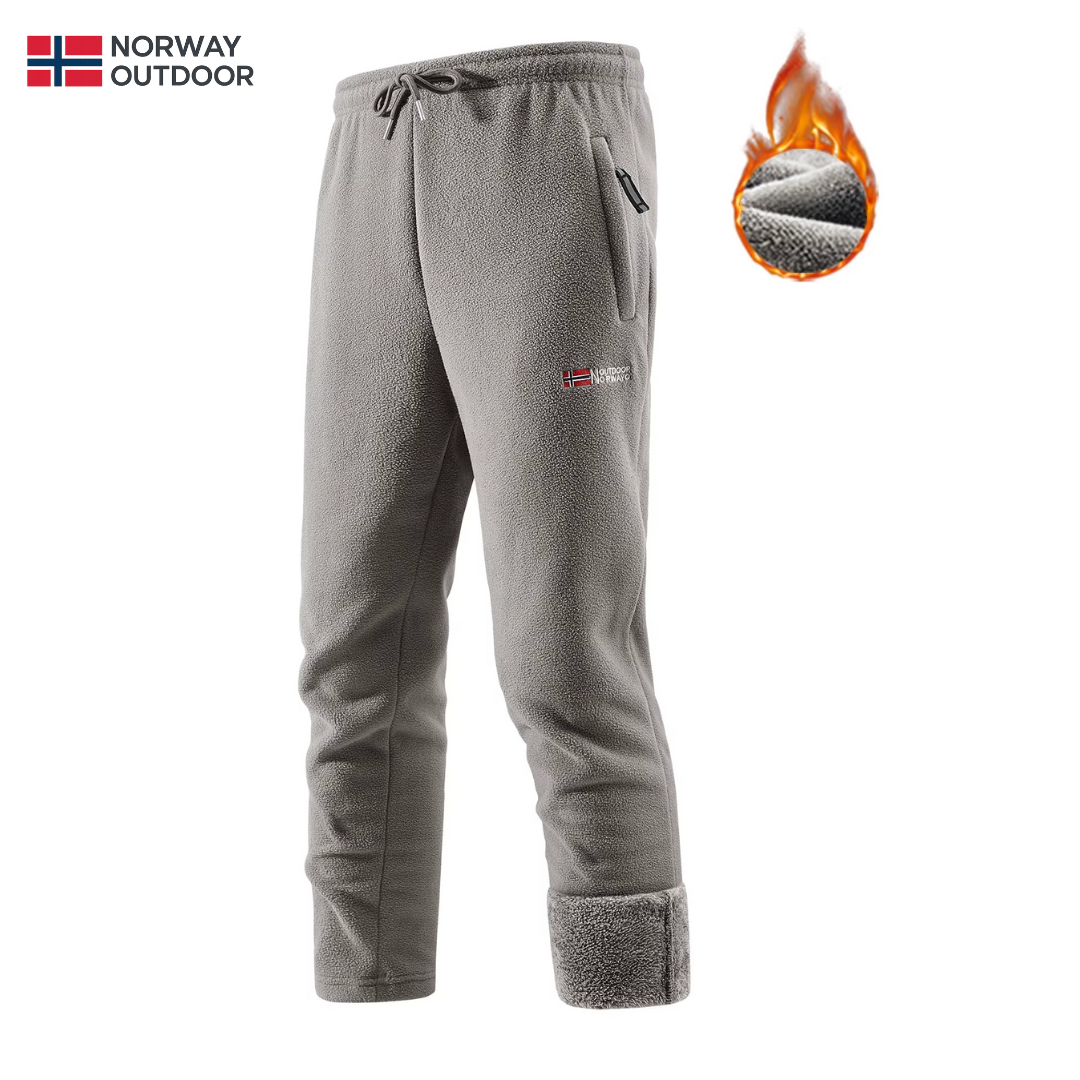 Pánské teplé flísové joggery s podšívkou Sherpa — měkké zimní kalhoty