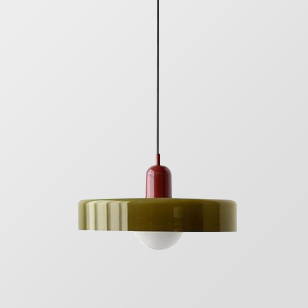 KiraGlass Geometric Bauhaus Pendant Light In Colored Glass