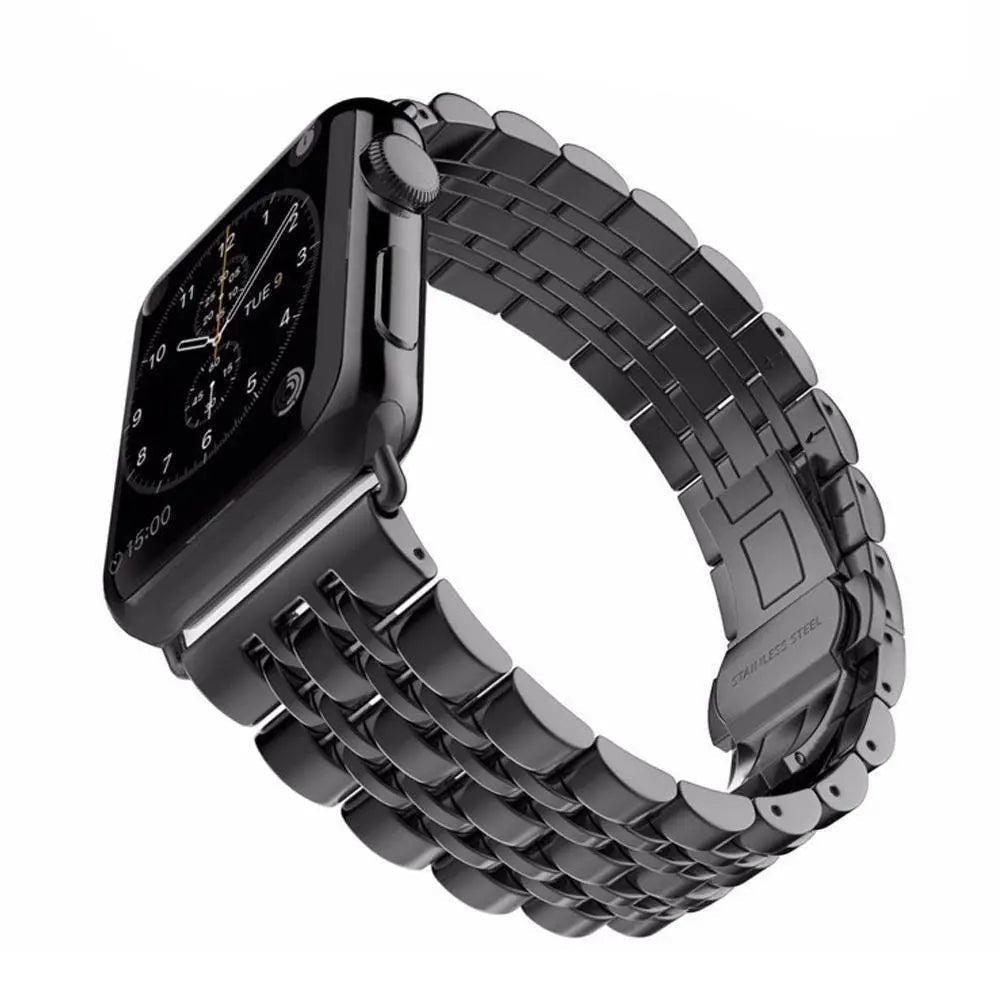 Ensemble bracelet en métal et coque de protection pour Apple Watch 38-44 mm
