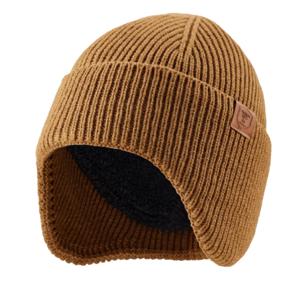 Fleece-Lined Thermal Knit Hat with Ear Flaps for Winter