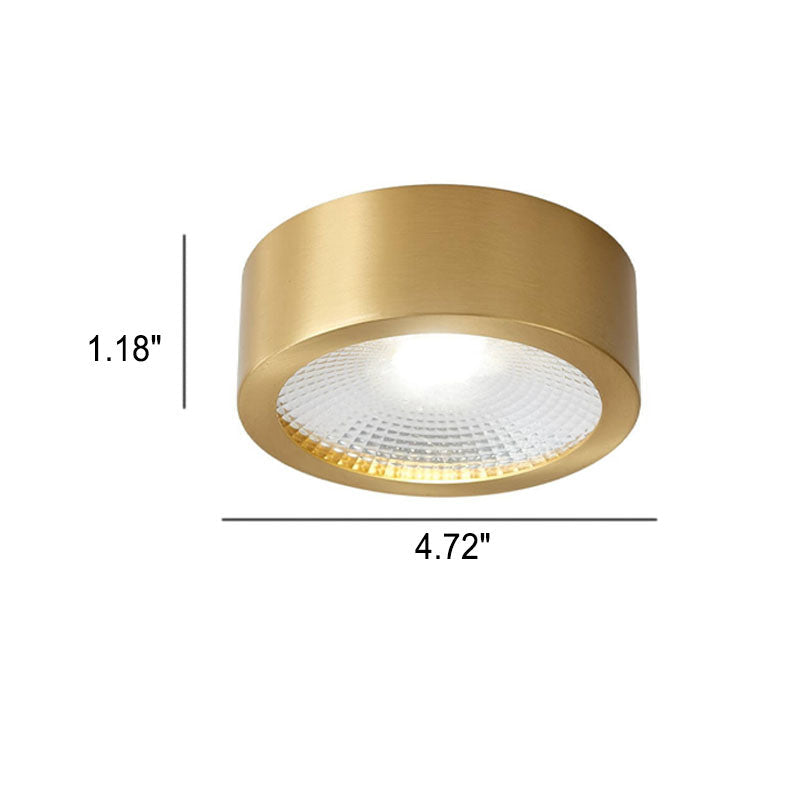 מנורת תקרה שקועה ועגולה עם LED, פרופיל נמוך במיוחד, 5 in, גימור נחושת