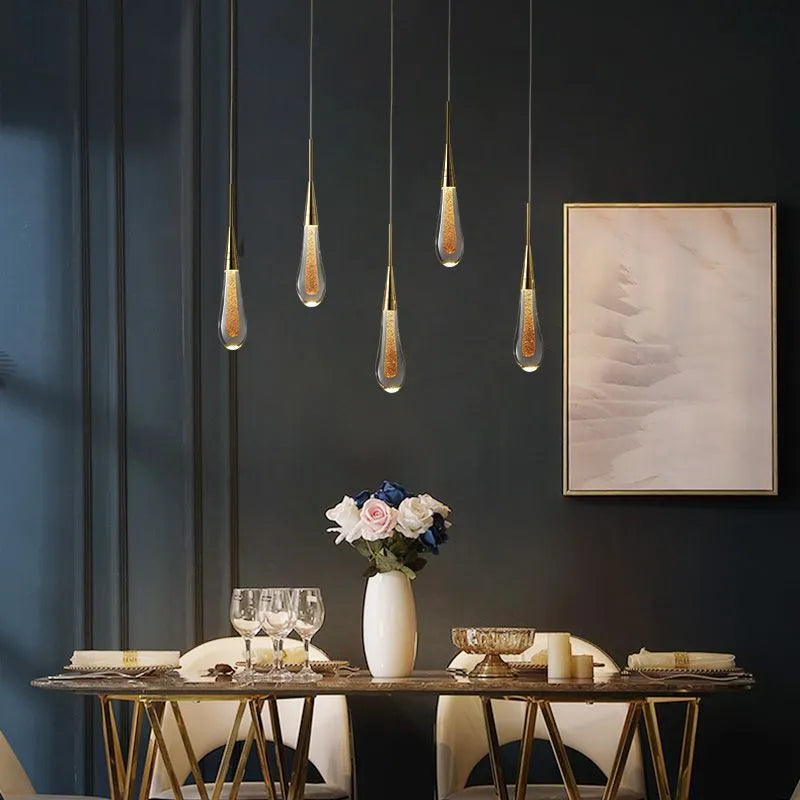 Elara Gold Teardrop Pendant Light
