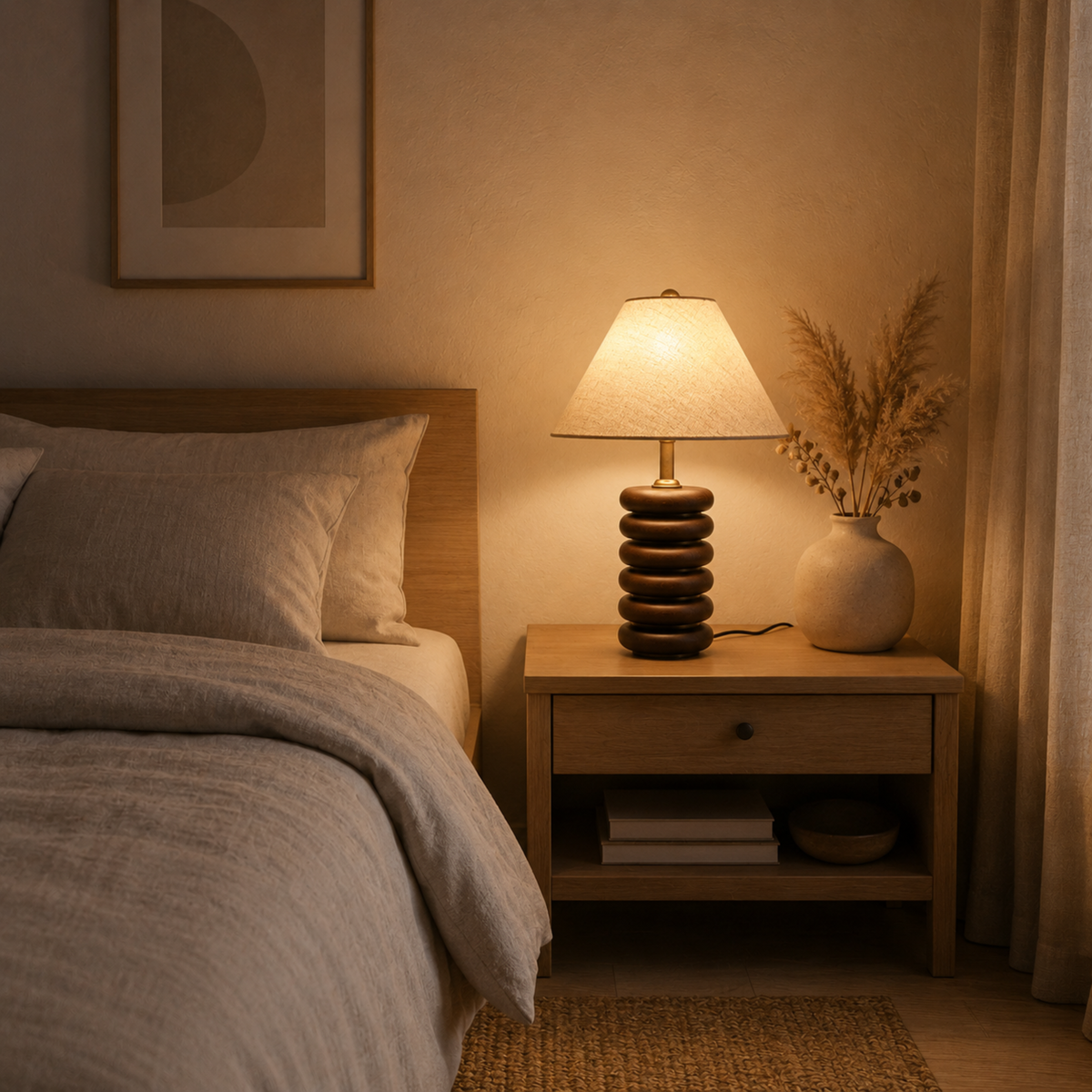 Lampă de masă LED Greyson — conectare directă la priză, bază pentru montare pe perete