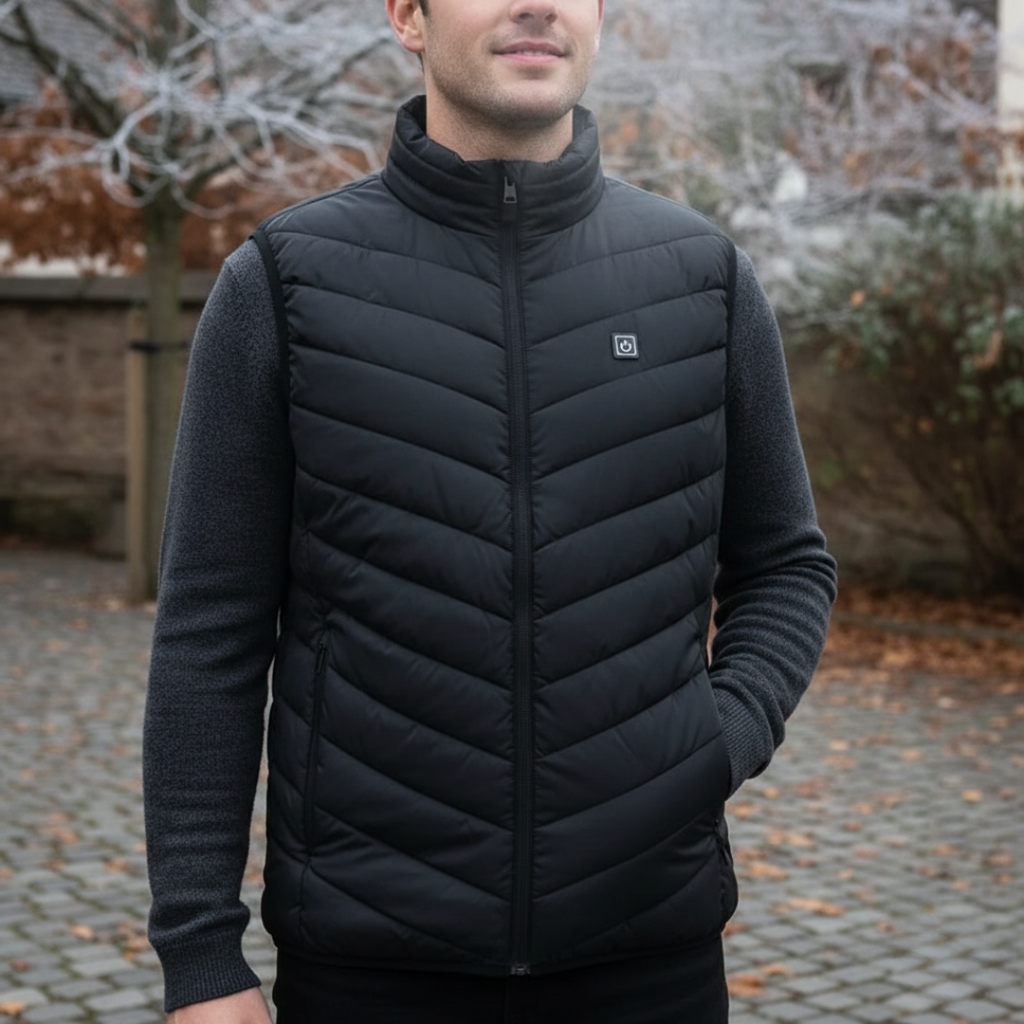 Men's USB Heated Vest — 11 Warming Zones, Lightweight Insulated