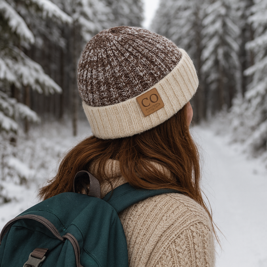Unisex-Strickmütze für den Winter mit Fleecefutter – warme Thermo-Skullcap