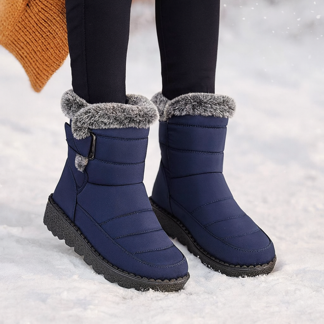 Damskie wodoodporne buty zimowe - ocieplana miękka podszewka, antypoślizgowa podeszwa