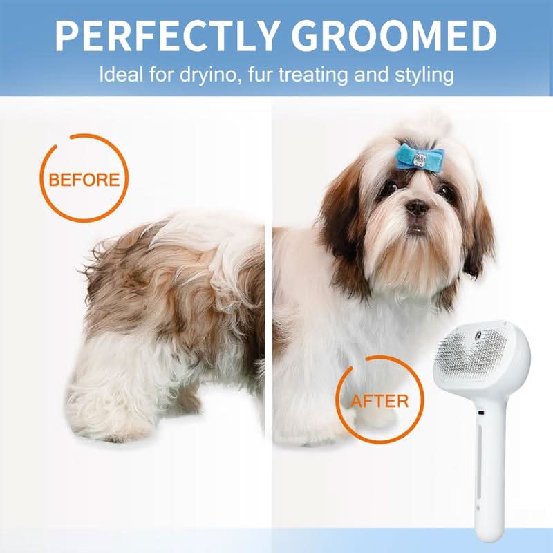 Cepillo para pelo de mascotas CuddleCare — Masaje relajante y botón de limpieza fácil