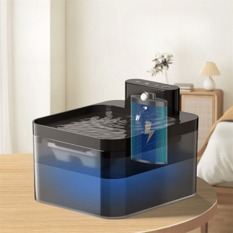 Fuente de agua para gatos AquaPulse — filtración de agua activada por un sensor de movimiento inteligente