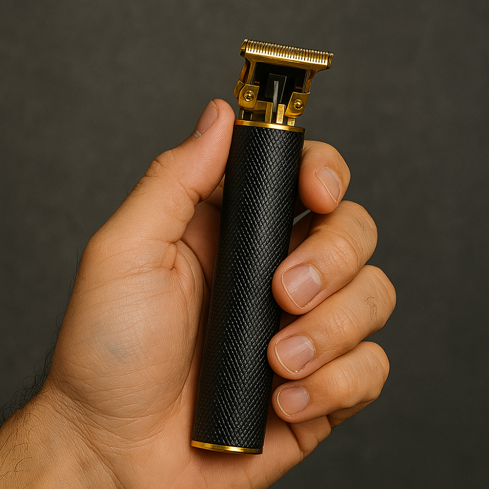 Batteridrevet hårtrimmer med kulstofstålsklinger — 120 minutters driftstid